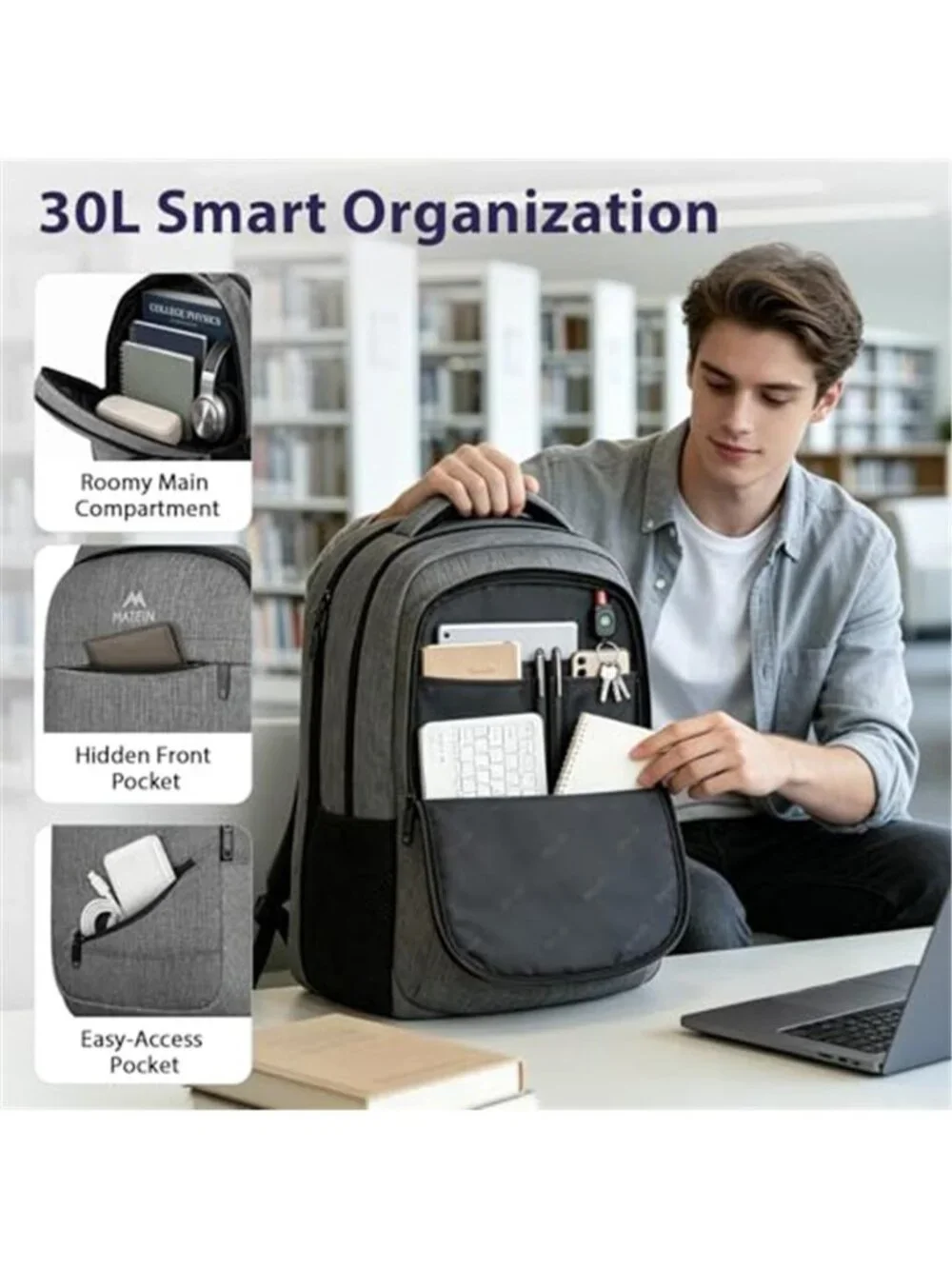 17 Inch Laptop Backpack TSA Approved Carry On Travel Bag Anti Theft College Men